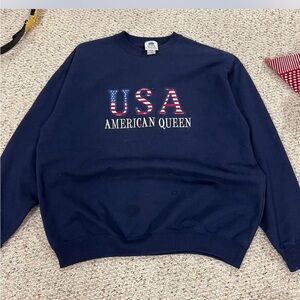 Navy USA American Queen Sweatshirt large